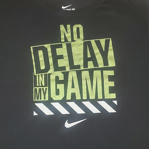 The Nike Tee Dri-Fit Athletic Cut No Delay In My Game Graphic Black T-Shirt XXL - Picture 3 of 11